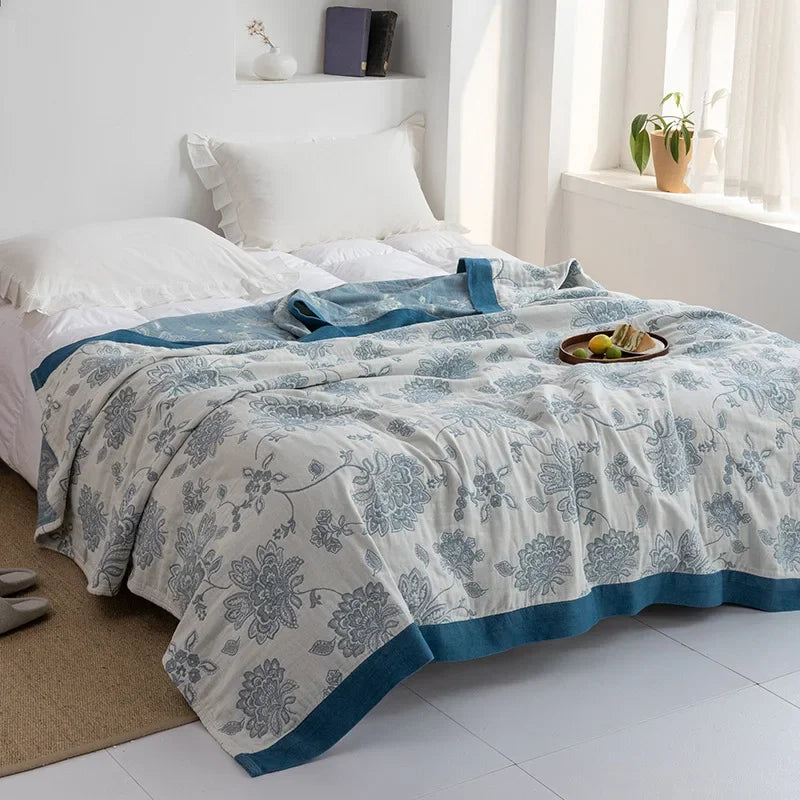 DecorBites™ Cotton Gauze Towel Throw Blanket - Soft and Cozy Bedspread for All Seasons