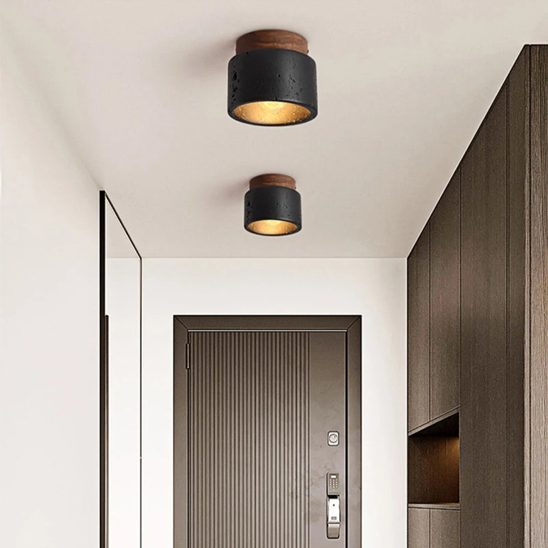 Wabi-Sabi Black Stone Pendant Light