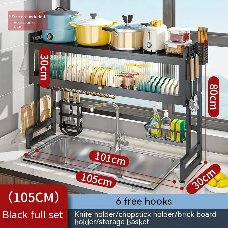 DecorBites™ Kitchen Cabinet Organizer Shelf for Sink Seasoning Tableware Storage