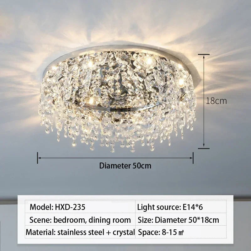 DecorBites™ Crystal LED Ceiling Chandelier for Living, Bedroom, Kitchen, Dining Room