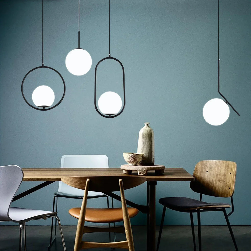 DecorBites™ Glass Ball Pendant Lights LED Kitchen Living Room Suspension Luminaire