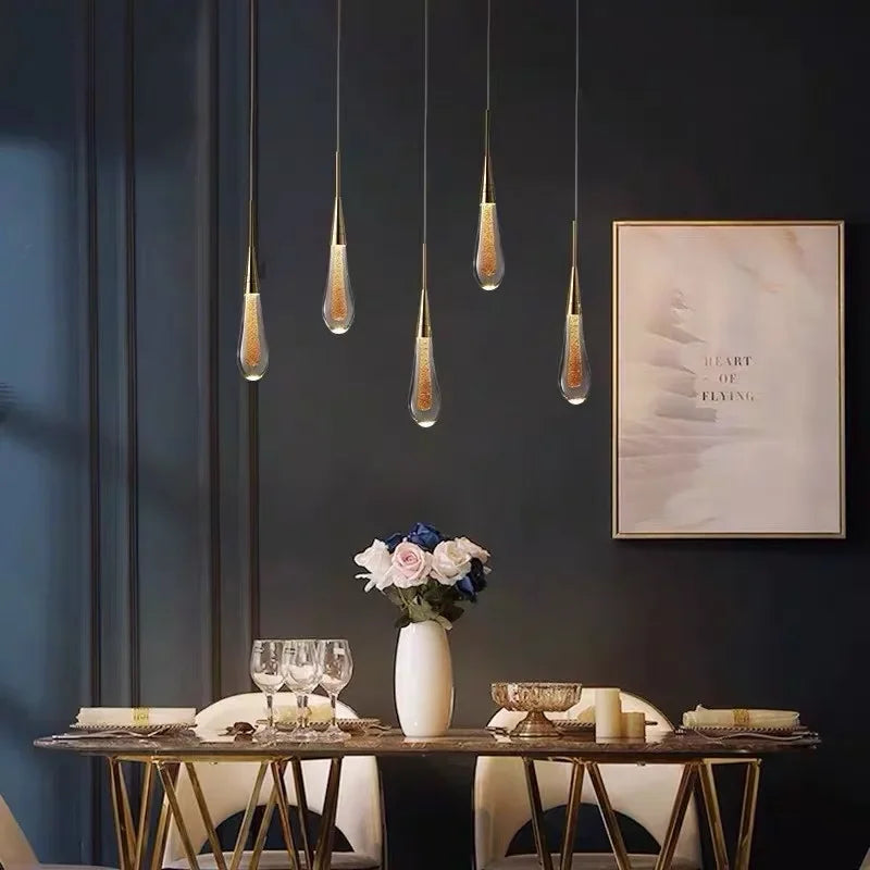DecorBites™ Crystal LED Chandelier: Modern Art Pendant Light for Restaurant, Bar, Staircase & Loft