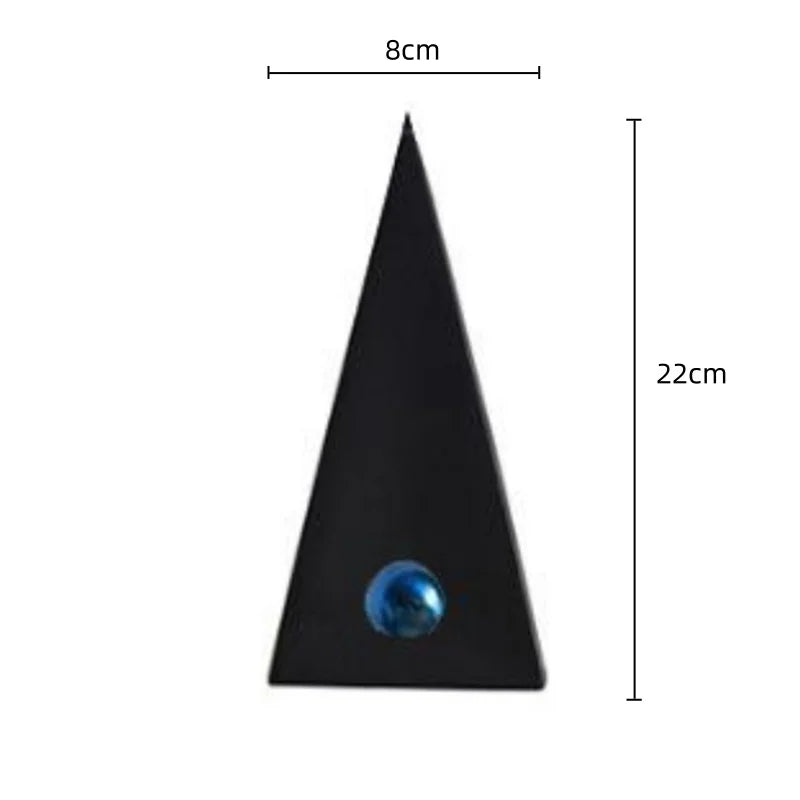 DécorBites™ Ornement Triangle Géométrique Boule Bleue : Figurine Décorative Abstraite