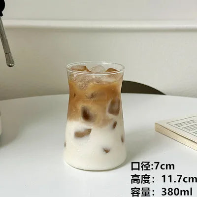 DecorBites™ Glass Iced Latte Coffee Cup for Hot/Cold Beverages