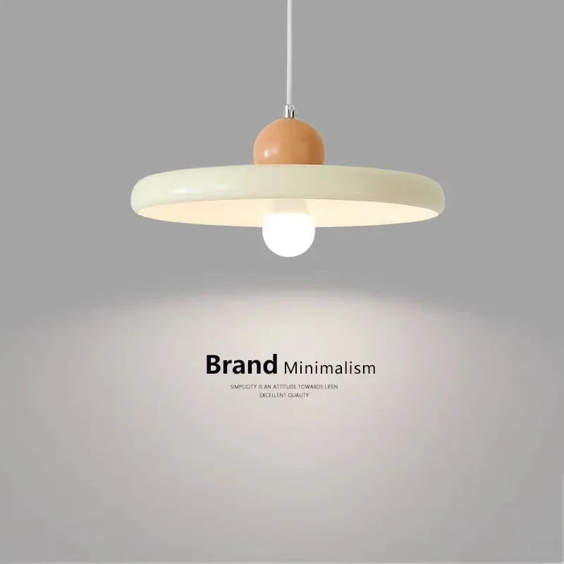 French Cream Flying Saucer Metal Pendant Light