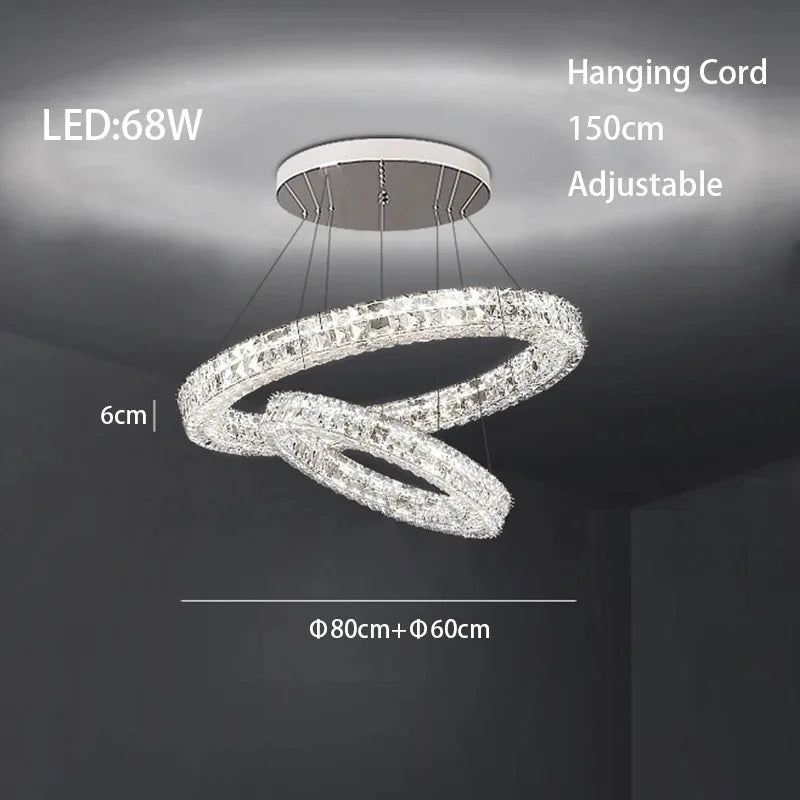 DecorBites™ Crystal LED Chandelier - Modern Luxe Living Room Lighting