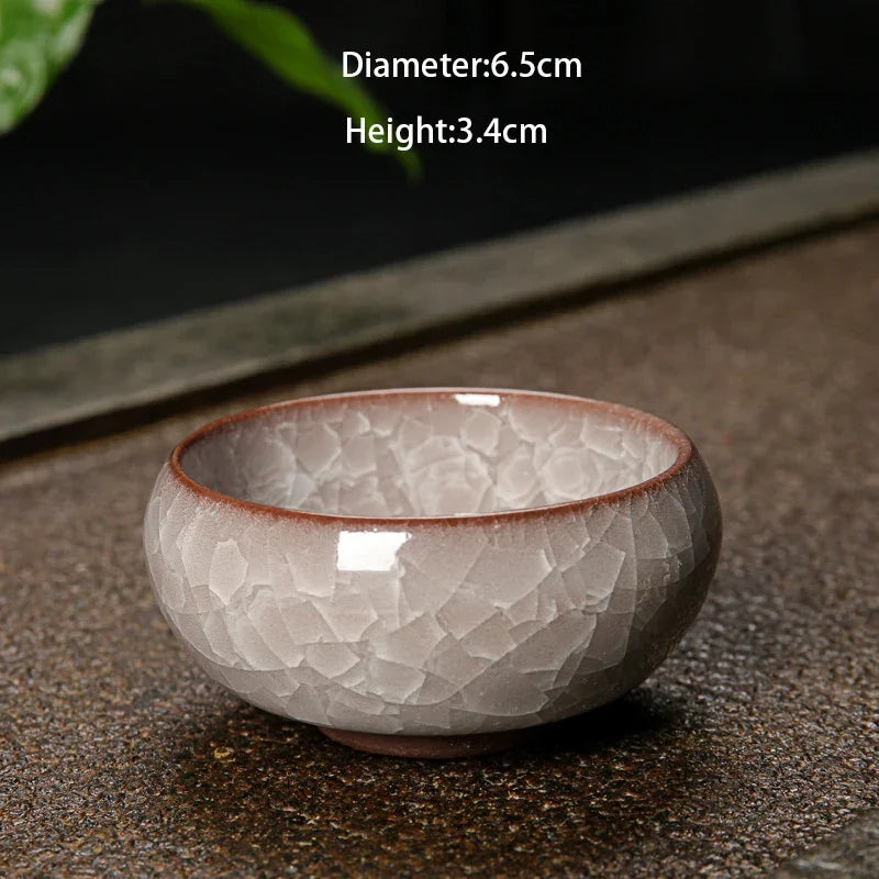 DecorBites™ Ice Cracking Ceramic Tea Cup Espresso Coffee Kung Fu Teacup Cute Cup