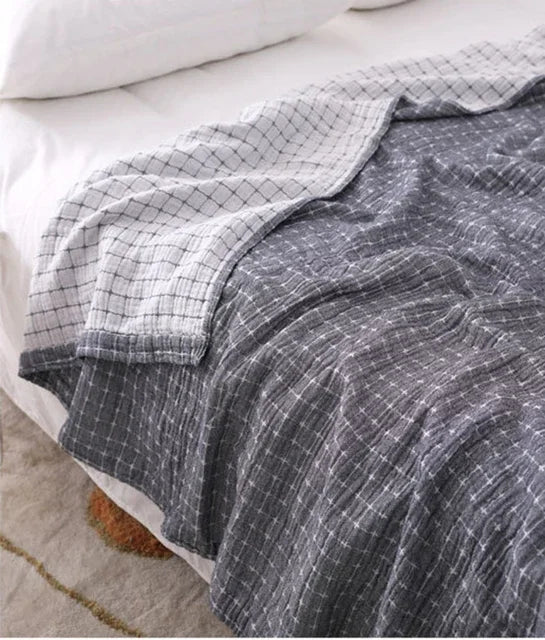 DecorBites™ Cotton Summer Blanket: Soft and Airy Bedspread for Single/Double Beds