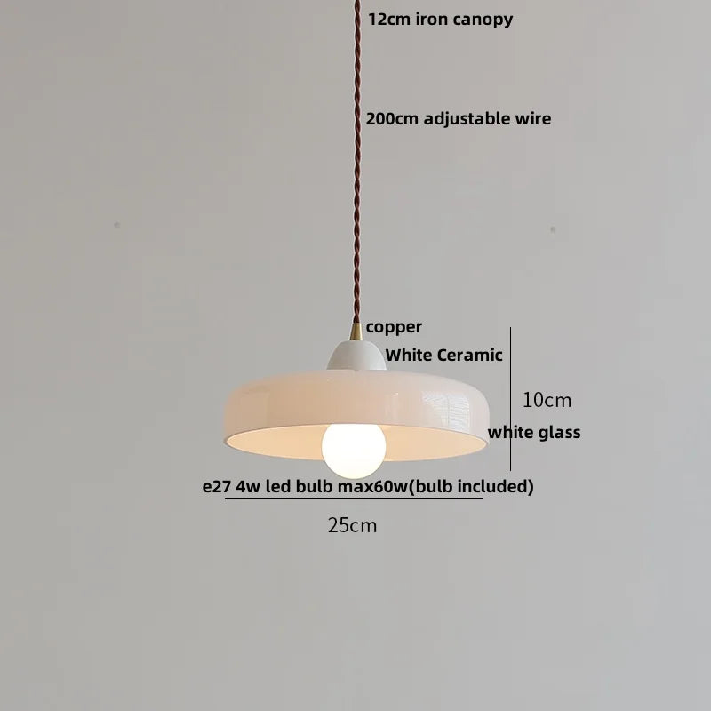 DecorBites™ Copper White Glass LED Pendant Lamp for Modern Living Room Decor