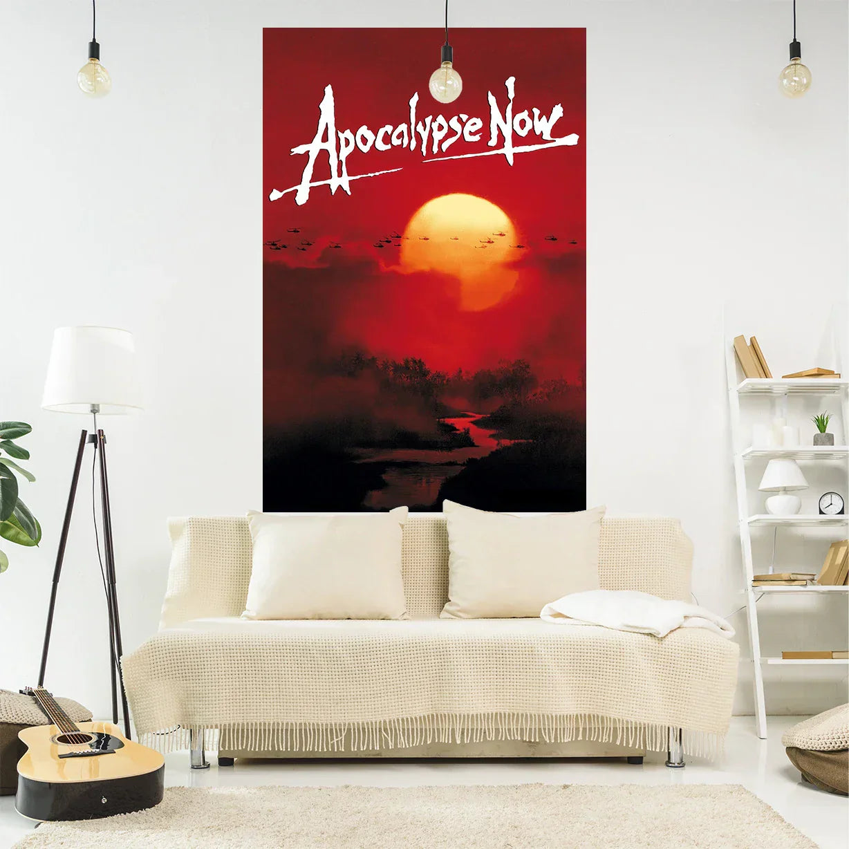 DecorBites™ نسيج مروحي لفيلم حرب لتزيين الجدران حسب الطلب ومحبي أفلام الرعب الكلاسيكية
