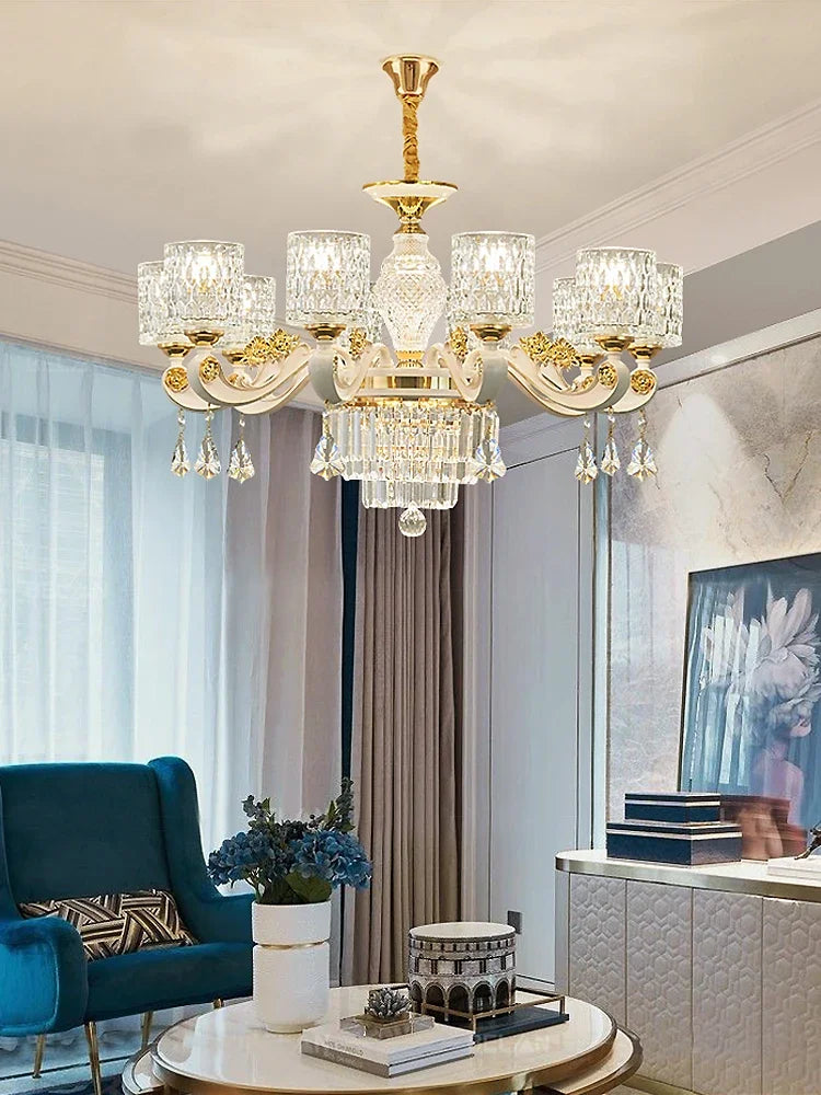 DecorBites™ Crystal Ceiling Chandelier: Modern European Style, High-class Luxury for Living Room, Dining Room