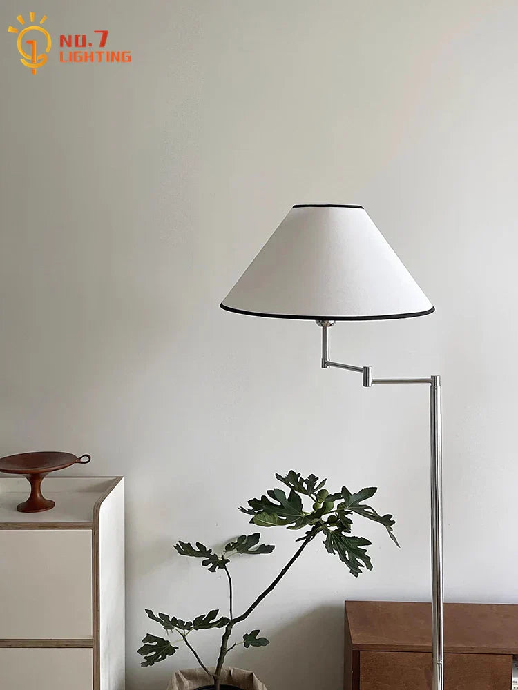 DecorBites™ Cream Rocker Arm LED Floor Lamp for Modern Living Spaces