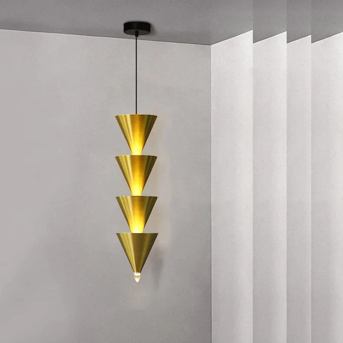 DecorBites™ Cream Bedroom Chandelier: Minimalist Cone Design, Long Line Branches