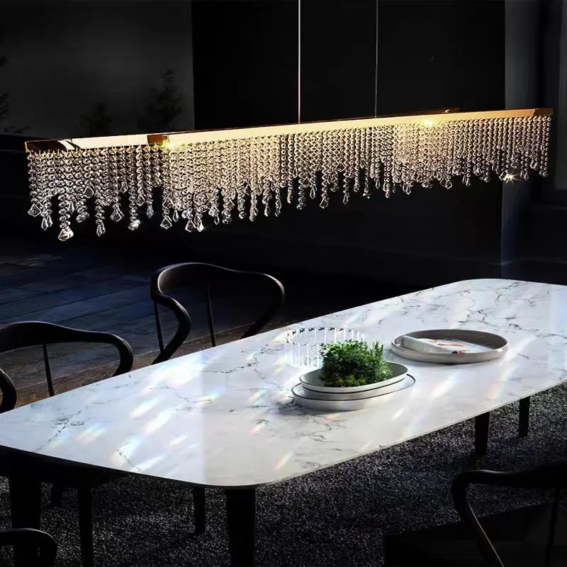 DecorBites™ Crystal Chandelier: Modern Nordic LED Pendant Lighting Fixture for Luxe Home Decor