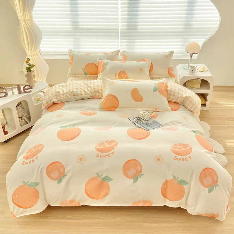 DecorBites™ Cute Pattern Duvet Cover | Super Soft Comforter Cover for Single/Double Bed