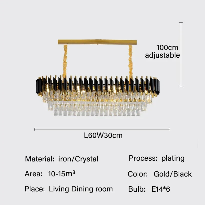DecorBites™ Crystal Pendant Chandelier - Modern Luxury LED Lighting for Living, Dining, Bedroom