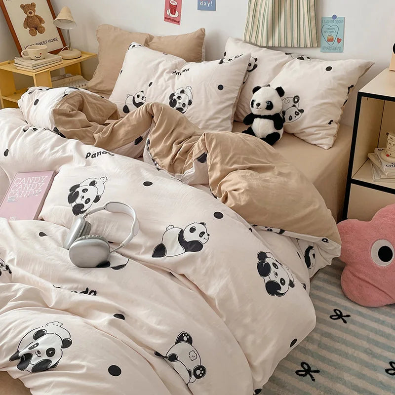 DecorBites™ Cloud Cotton Printed Bedding Sets | Super Soft Quilt Set for School Home Twin King