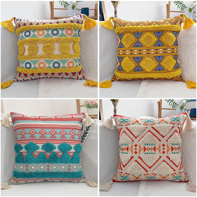 DecorBites™ Geometric Bohemian Pillow Case 45cmx45cm - Home Decor Couch Cushion Cover