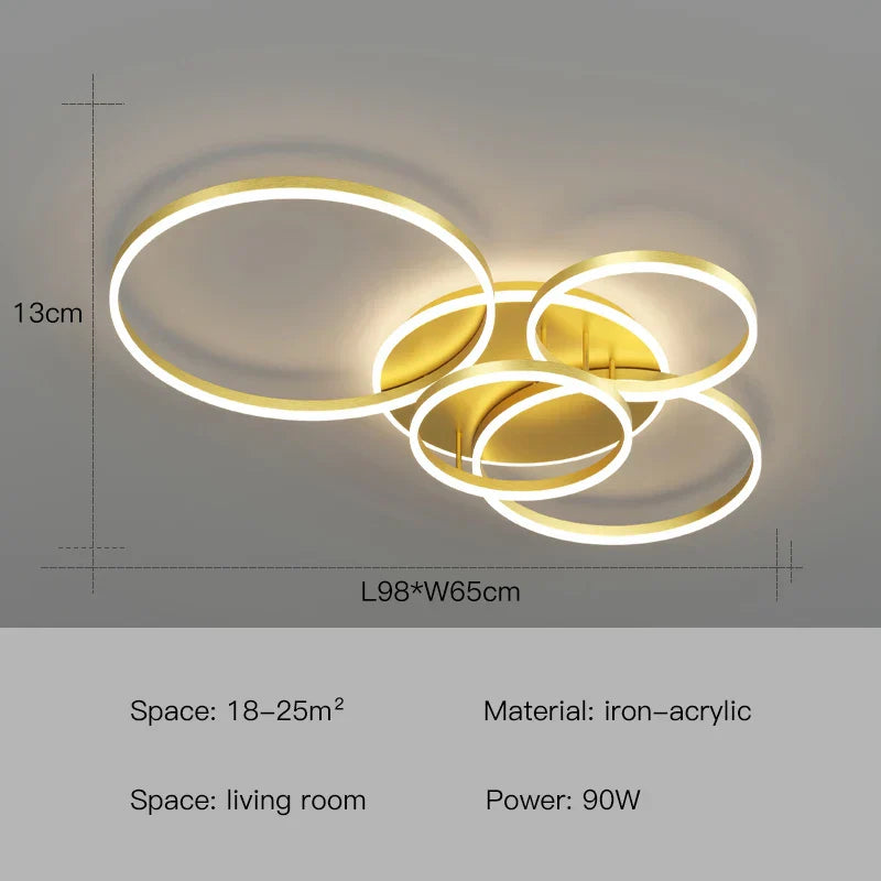DecorBites™ ثريا سقف LED بتصميم حلقات إضاءة معلقة - إضاءة منزلية بلمسة عصرية