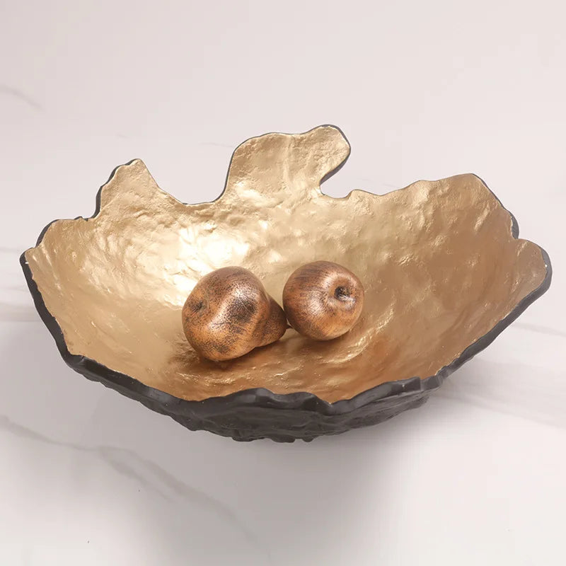 طبق وعاء فاكهة راتنج ذهبي من DecorBites™ لديكور المنزل والتخزين