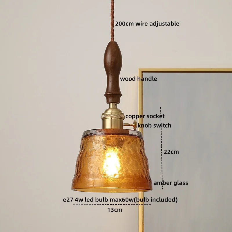 فيتشرز™ Glass Copper LED Pendant Lights - مصابيح معلقة عصرية للديكور المنزلي