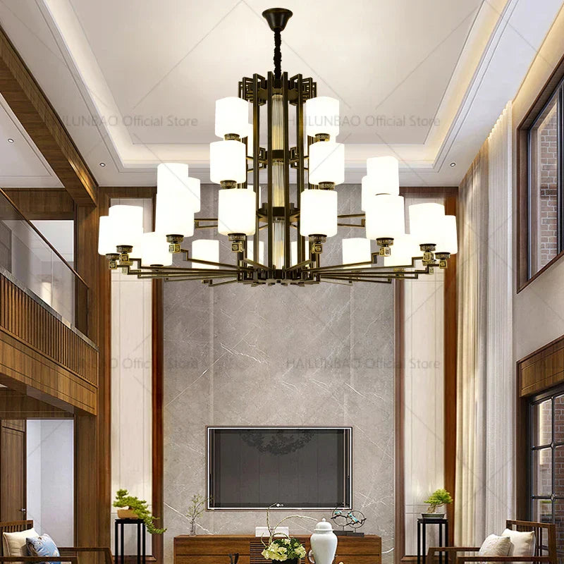 DecorBites™ Chinese Style Chandelier: Modern, Simple & Elegant Lighting for Living Room, Dining Room & Bedroom