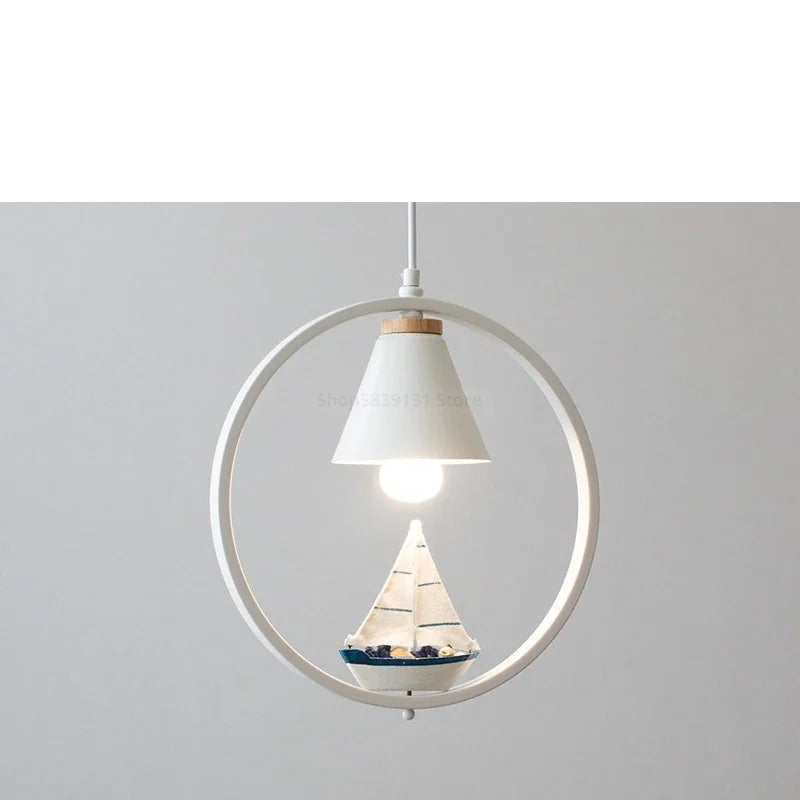 DecorBites™ Iron Ring Pendant Lights Children Bedroom Hanging Lamps LED Bird Fixtures