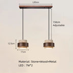 Japanese Wabi Sabi Stone Pendant Light in White or Gray