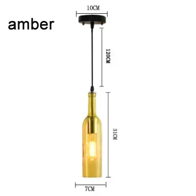 Nordic Glass Beer Bottle Pendant Light