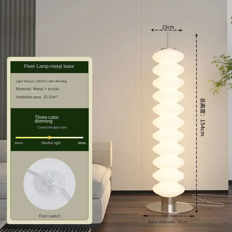 DecorBites™ Cream Sugar Gourd Floor Lamp for Elegant Living Room and Bedroom Ambience