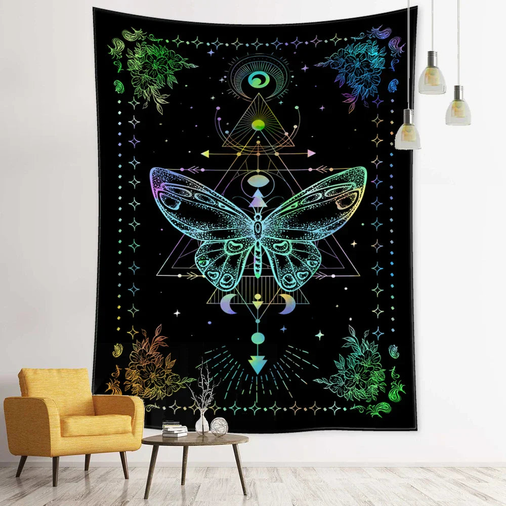 DecorBites™ Geometric Butterfly Tapestry Wall Hanging for Bohemian Home Decor