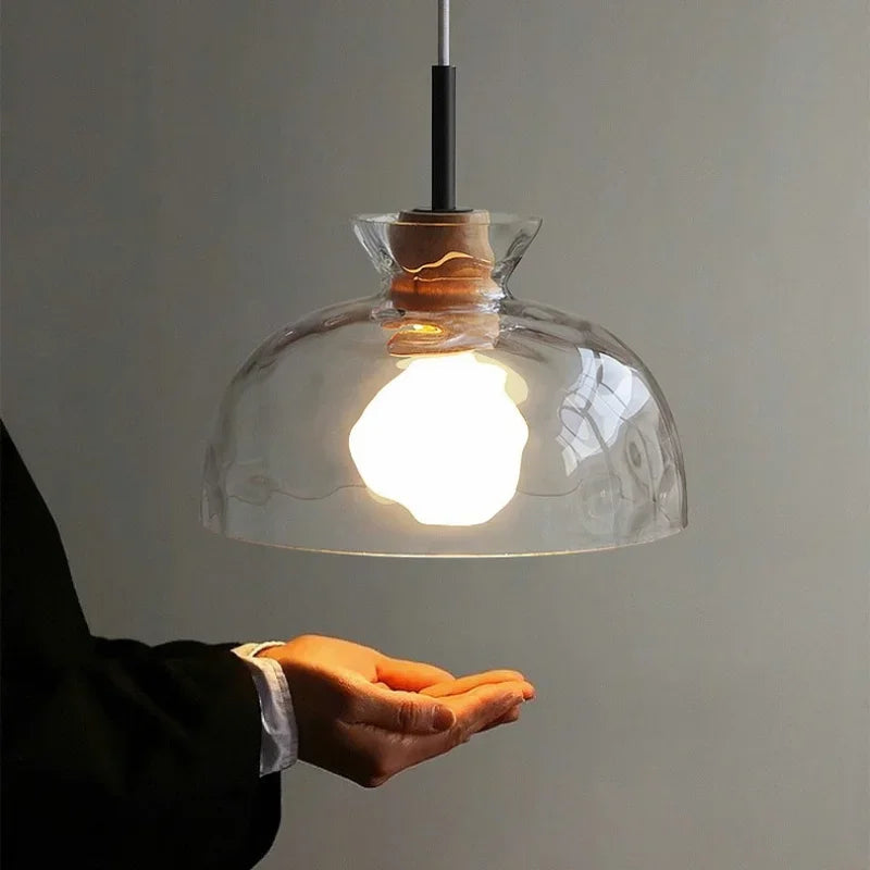 DecorBites™ Clear Glass Pendant Lamp with LED Lights for Home Decor