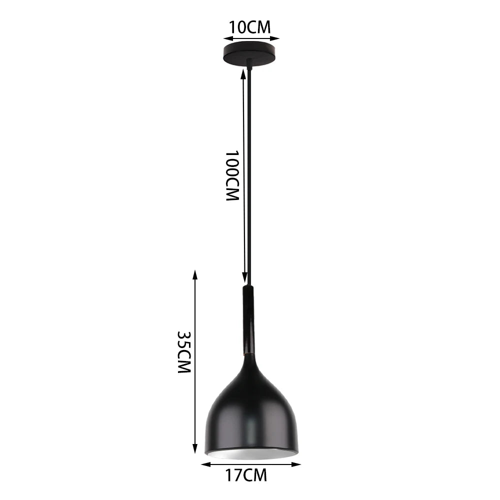 Black Wood Industrial Pendant Light