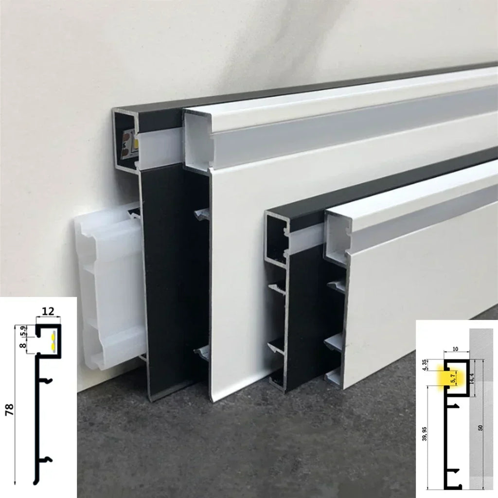 قاعدة لوح ألومنيوم DecorBites™ LED، شريط إضاءة خطي 1 متر/2 متر للتثبيت على السطح