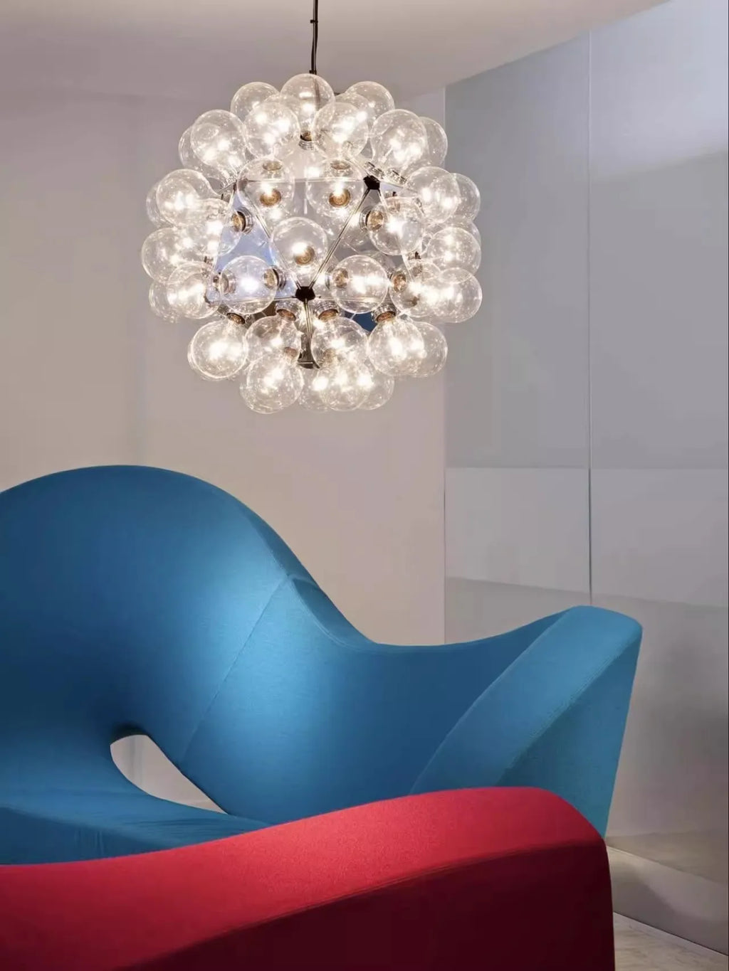 DecorBites™ Glass Dandelion LED Chandelier in Black Gold For Modern Spaces