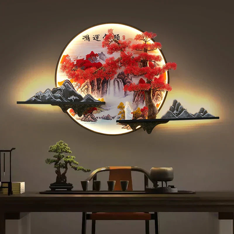 مصباح حائط DecorBites™ LED بتصميم شجرة صنوبر لتزيين المنزل
