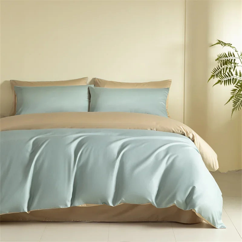 DecorBites™ Egyptian Cotton Bedding Set: Sheet, Pillowcase, Blanket Cover in Queen King Size