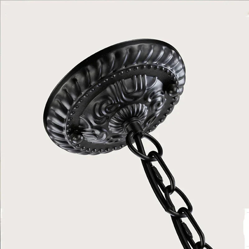 DecorBites™ Crystal Black Chandelier: Elegant Iron Ceiling Light for Bedroom, Dining Room, Study & Children's Room
