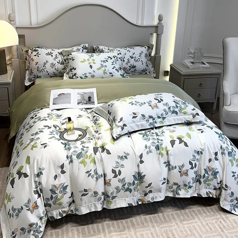 DecorBites™ 3D Printed Faux Silk Bedding Set - Cooling, Skin-Friendly, Non-Fading Comfort