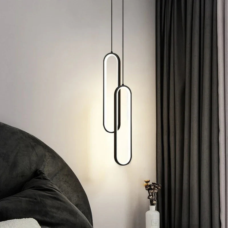 Nordic Black LED Pendant Light in Minimalist Aluminum