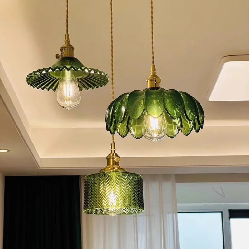 مصباح تعليق LED من الزجاج الأخضر DecorBites™ - مصباح معلق اسكندنافي حديث