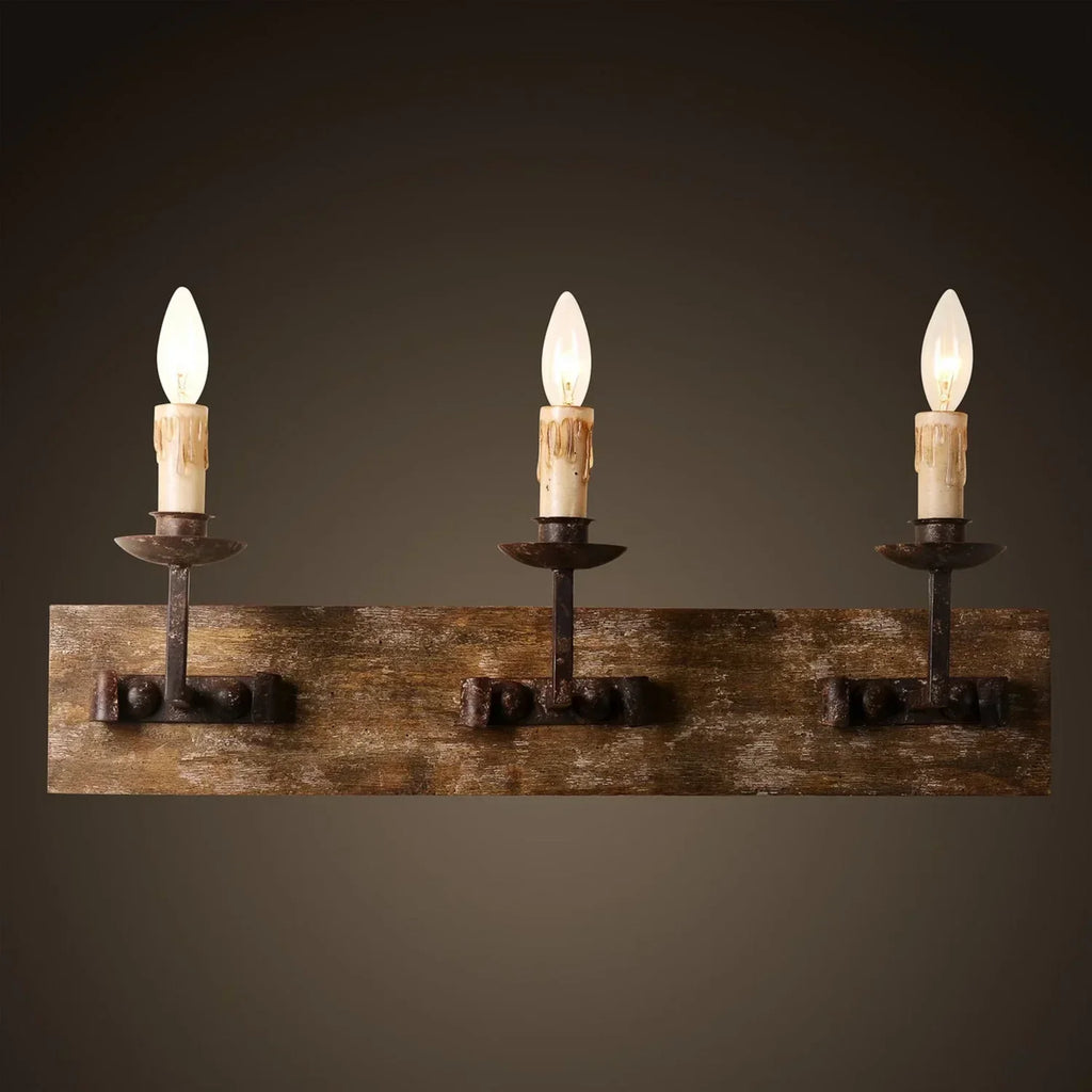 DecorBites™ Country Retro Wall Light Solid Wood for Bedroom Living Room, Creative Lighting