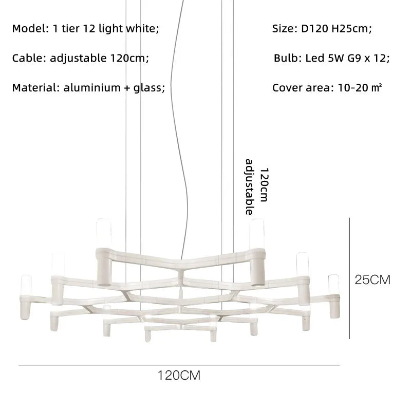 DecorBites™ Crown Major Chandelier: Modern Luxury LED Light for Kitchen, Hotel, Living Room