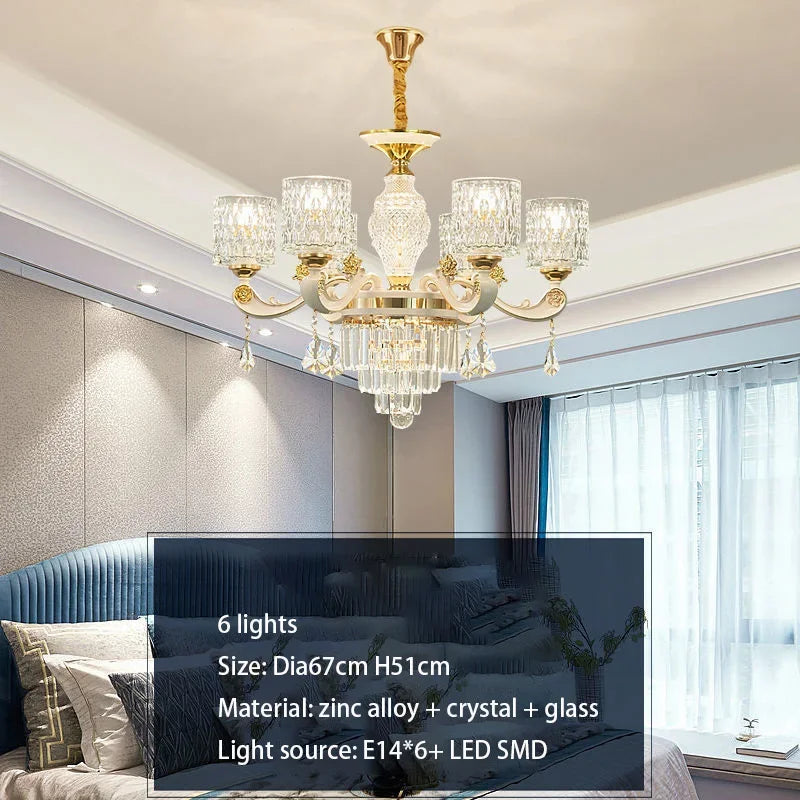 DecorBites™ Crystal Ceiling Chandelier: Modern European Style, High-class Luxury for Living Room, Dining Room