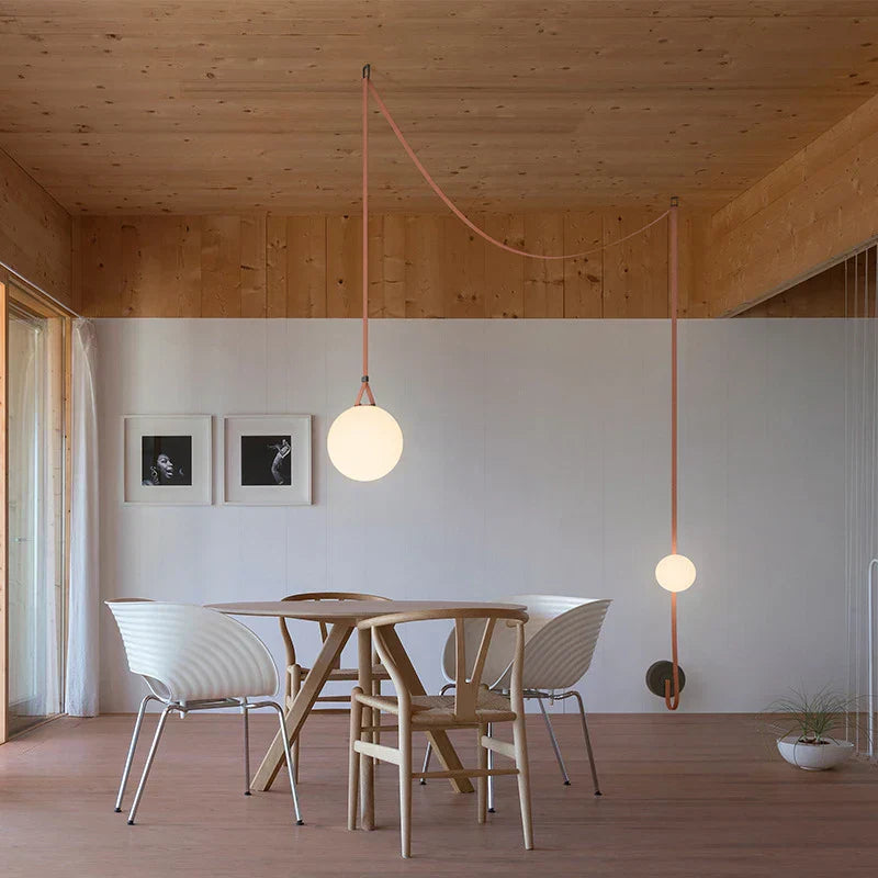 DecorBites™ Glass Ball LED Pendant Light - Black Orange, Trendy Design for Indoor Lighting