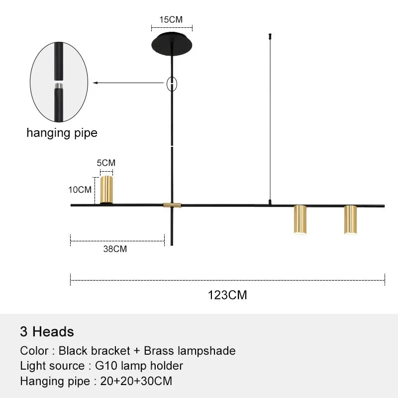 DecorBites™ Black Chandelier Pendant Lights for Dining Table, Kitchen, Living Room