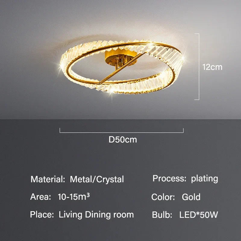 DecorBites™ Crystal LED Ceiling Lights for Modern Luxury Dining Room Decor