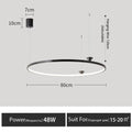 DecorBites™ Circular All-Copper Italian Style LED Pendant Lamp for Living Room and Bedroom