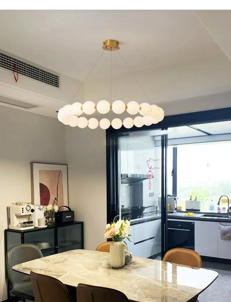 Nordic Magic Bean Round Gold Pendant Light