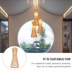 Japanese Bamboo Woven Pendant Light in Natural Finish